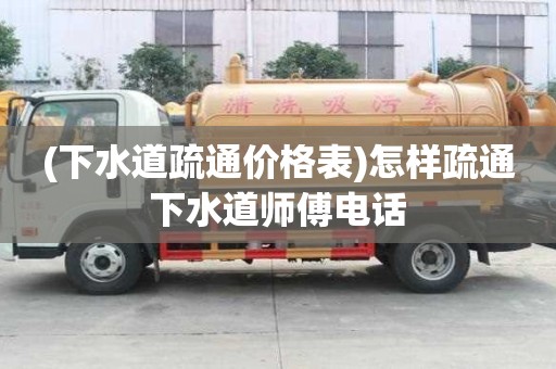 (下水道疏通價格表)怎樣疏通下水道師傅電話