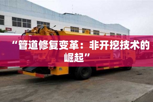 “管道修復變革：非開挖技術的崛起”