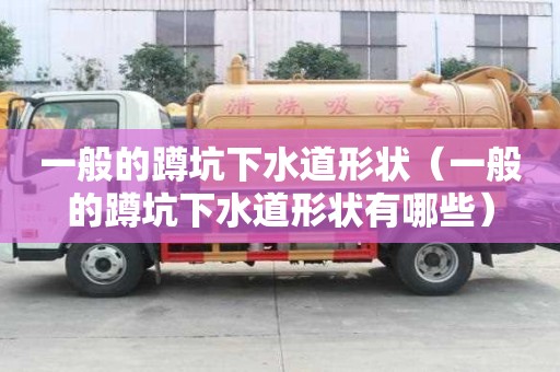 一般的蹲坑下水道形狀（一般的蹲坑下水道形狀有哪些）