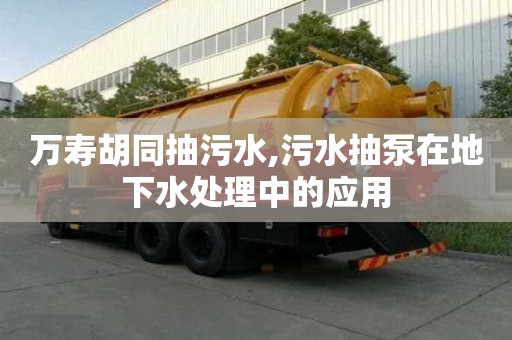 萬壽胡同抽污水,污水抽泵在地下水處理中的應用