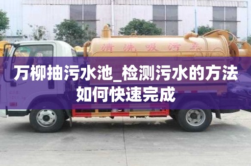 萬(wàn)柳抽污水池_檢測(cè)污水的方法如何快速完成