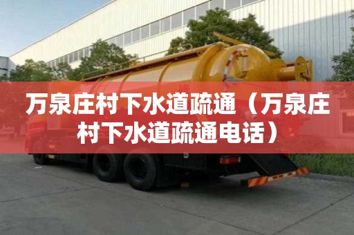 萬泉莊村下水道疏通（萬泉莊村下水道疏通電話）