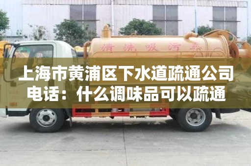 上海市黃浦區下水道疏通公司電話：什么調味品可以疏通