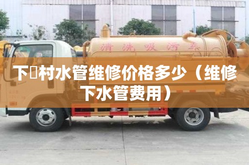 下垙村水管維修價格多少（維修下水管費用）