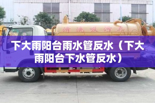 下大雨陽臺雨水管反水（下大雨陽臺下水管反水）