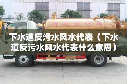 下水道反污水風水代表（下水道反污水風水代表什么意思）
