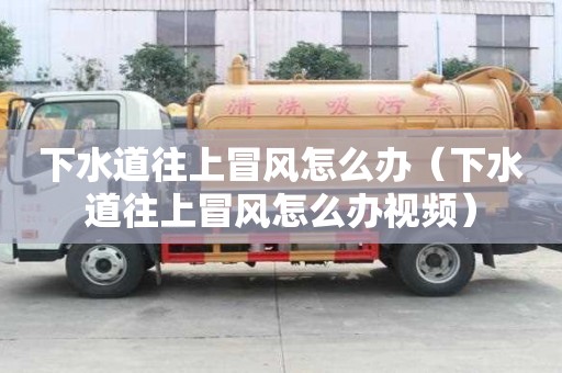 下水道往上冒風怎么辦（下水道往上冒風怎么辦視頻）