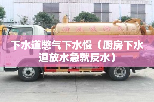 下水道憋氣下水慢（廚房下水道放水急就反水）