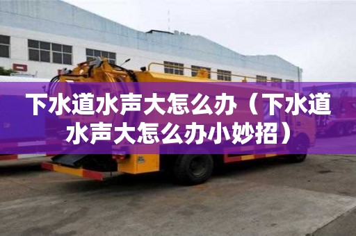 下水道水聲大怎么辦（下水道水聲大怎么辦小妙招）