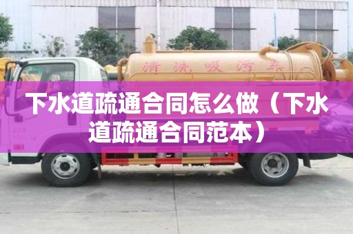 下水道疏通合同怎么做（下水道疏通合同范本）