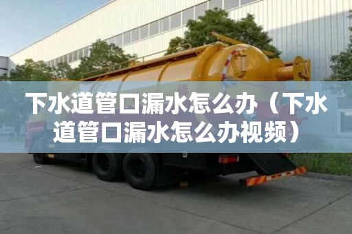 下水道管口漏水怎么辦（下水道管口漏水怎么辦視頻）