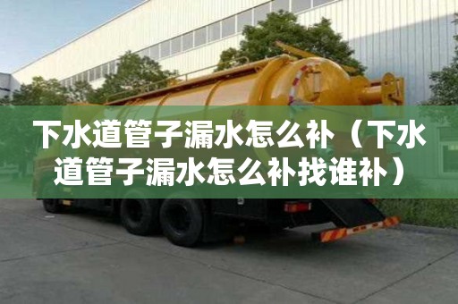 下水道管子漏水怎么補(下水道管子漏水怎么補找誰補) 下水道管子漏水怎么補(下水道管子漏水怎么補找誰補)