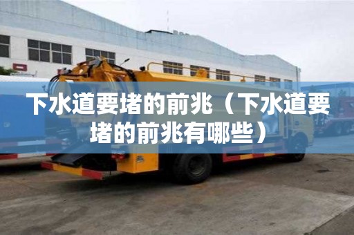 下水道要堵的前兆（下水道要堵的前兆有哪些）