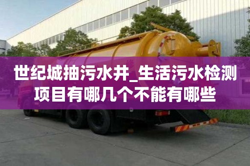 世紀城抽污水井_生活污水檢測項目有哪幾個不能有哪些