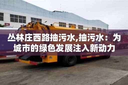 叢林莊西路抽污水,抽污水：為城市的綠色發(fā)展注入新動力