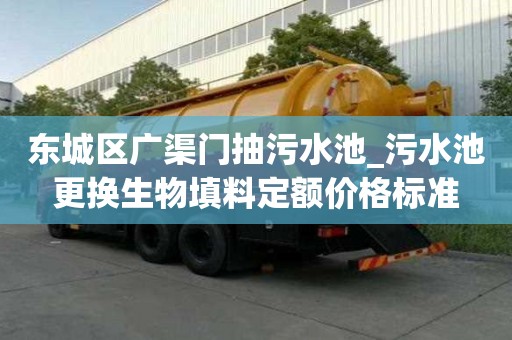 東城區廣渠門抽污水池_污水池更換生物填料定額價格標準
