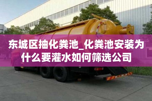 東城區抽化糞池_化糞池安裝為什么要灌水如何篩選公司