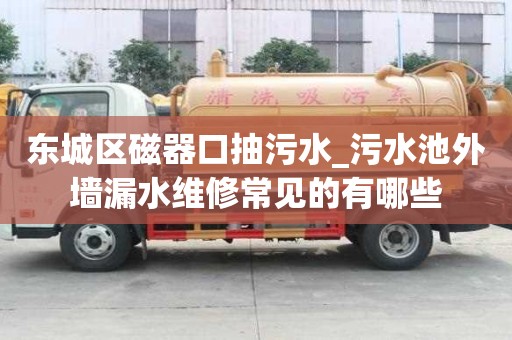 東城區磁器口抽污水_污水池外墻漏水維修常見的有哪些