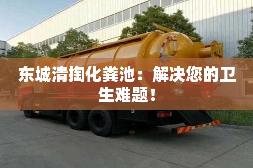 東城清掏化糞池：解決您的衛(wèi)生難題！