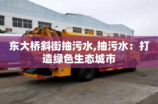 東大橋斜街抽污水,抽污水：打造綠色生態(tài)城市