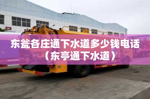 東甕各莊通下水道多少錢電話（東亭通下水道）