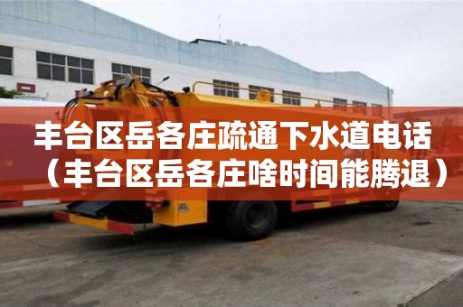 豐臺區岳各莊疏通下水道電話（豐臺區岳各莊啥時間能騰退）