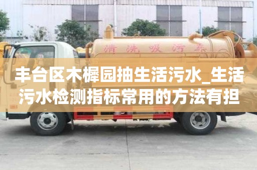 豐臺(tái)區(qū)木樨園抽生活污水_生活污水檢測(cè)指標(biāo)常用的方法有擔(dān)心的必要嗎