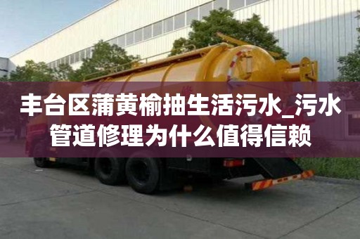 豐臺(tái)區(qū)蒲黃榆抽生活污水_污水管道修理為什么值得信賴