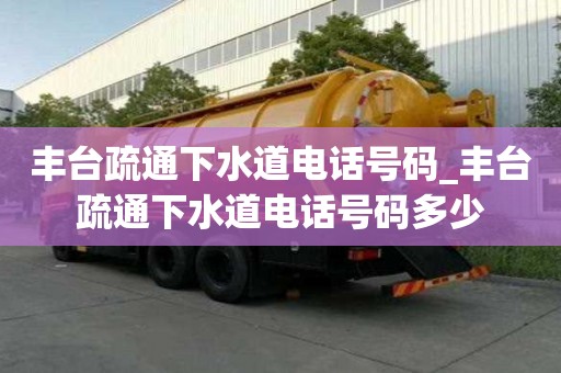 豐臺疏通下水道電話號碼_豐臺疏通下水道電話號碼多少
