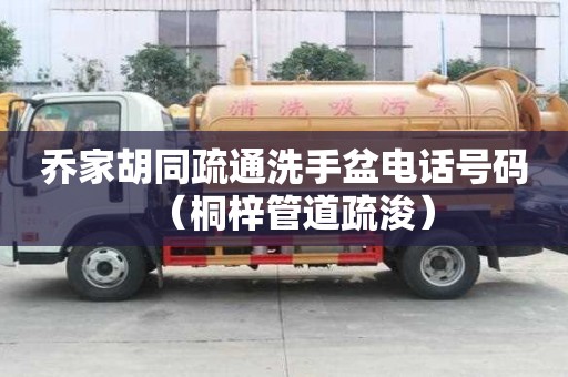 喬家胡同疏通洗手盆電話號碼（桐梓管道疏浚）