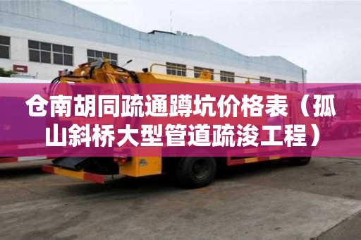 倉南胡同疏通蹲坑價格表（孤山斜橋大型管道疏浚工程）