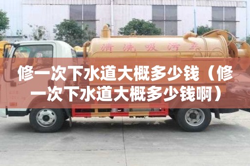 修一次下水道大概多少錢（修一次下水道大概多少錢啊）