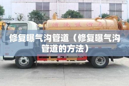 修復(fù)曝氣溝管道（修復(fù)曝氣溝管道的方法）