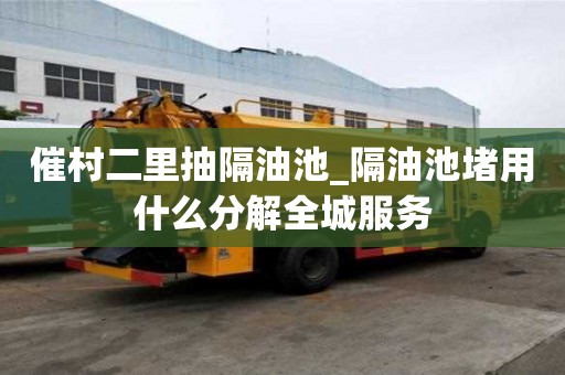 催村二里抽隔油池_隔油池堵用什么分解全城服務