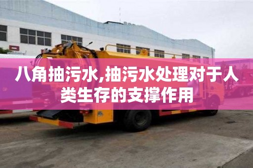 八角抽污水,抽污水處理對于人類生存的支撐作用