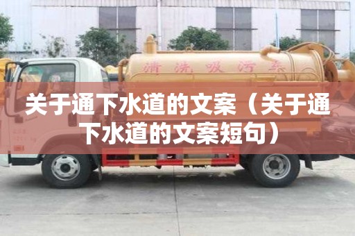 關于通下水道的文案（關于通下水道的文案短句）