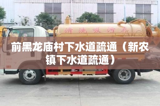 前黑龍廟村下水道疏通（新農鎮下水道疏通）