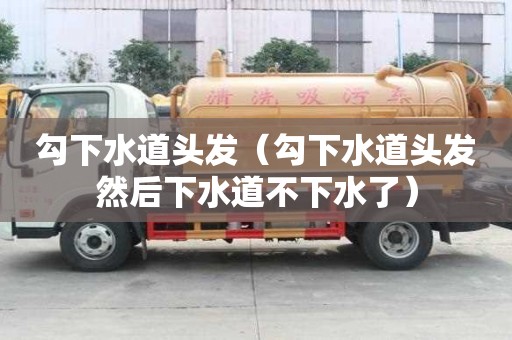 勾下水道頭發(fā)（勾下水道頭發(fā)然后下水道不下水了）