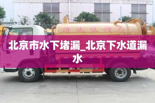 北京市水下堵漏_北京下水道漏水