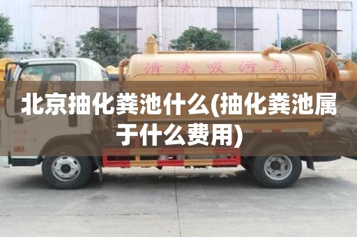 北京抽化糞池什么(抽化糞池屬于什么費用)