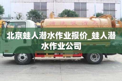 北京蛙人潛水作業(yè)報價_蛙人潛水作業(yè)公司
