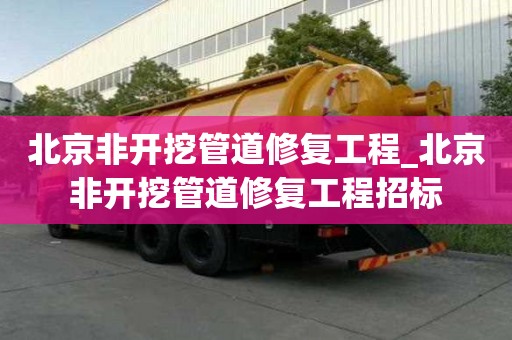 北京非開挖管道修復工程_北京非開挖管道修復工程招標