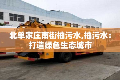 北單家莊南街抽污水,抽污水：打造綠色生態城市