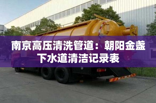 南京高壓清洗管道：朝陽金盞下水道清潔記錄表