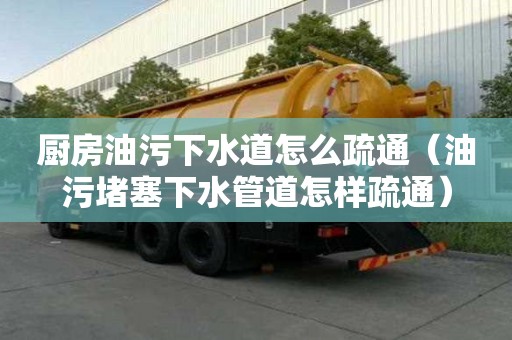 廚房油污下水道怎么疏通（油污堵塞下水管道怎樣疏通）