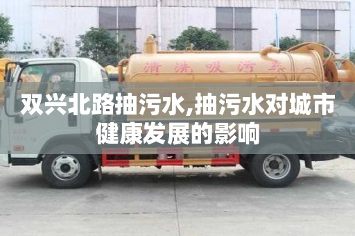 雙興北路抽污水,抽污水對城市健康發展的影響