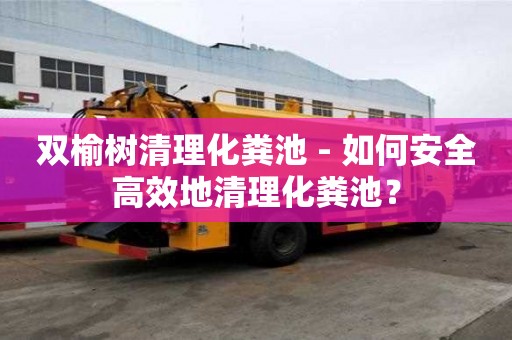 雙榆樹清理化糞池 - 如何安全高效地清理化糞池？