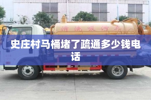 史莊村馬桶堵了疏通多少錢電話