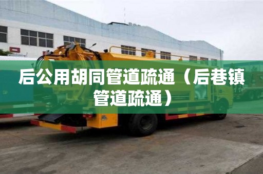 后公用胡同管道疏通（后巷鎮(zhèn)管道疏通）