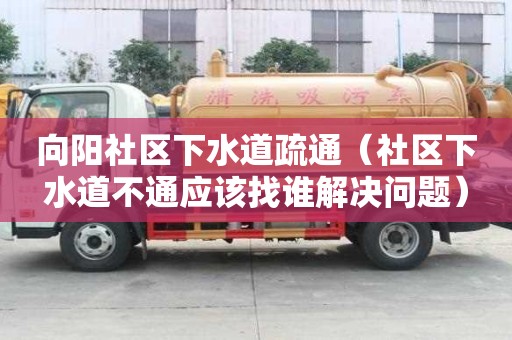 向陽社區下水道疏通（社區下水道不通應該找誰解決問題）